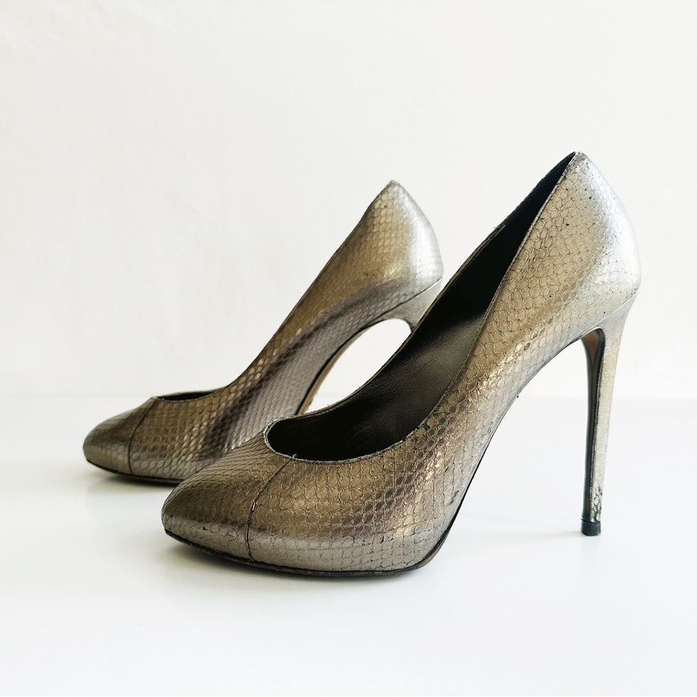 Dolce & Gabbana metallic snakeskin pumps